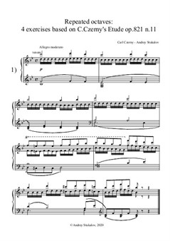Repeated octaves: 4 exercises based on Czerny's Etude